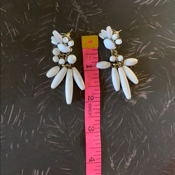 Earrings; White Gems; Beads; Dangle; Drop Earrings - Picture 5 of 5